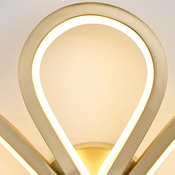 Moderne Luxus-Petalenform Messing LED Wandleuchte 