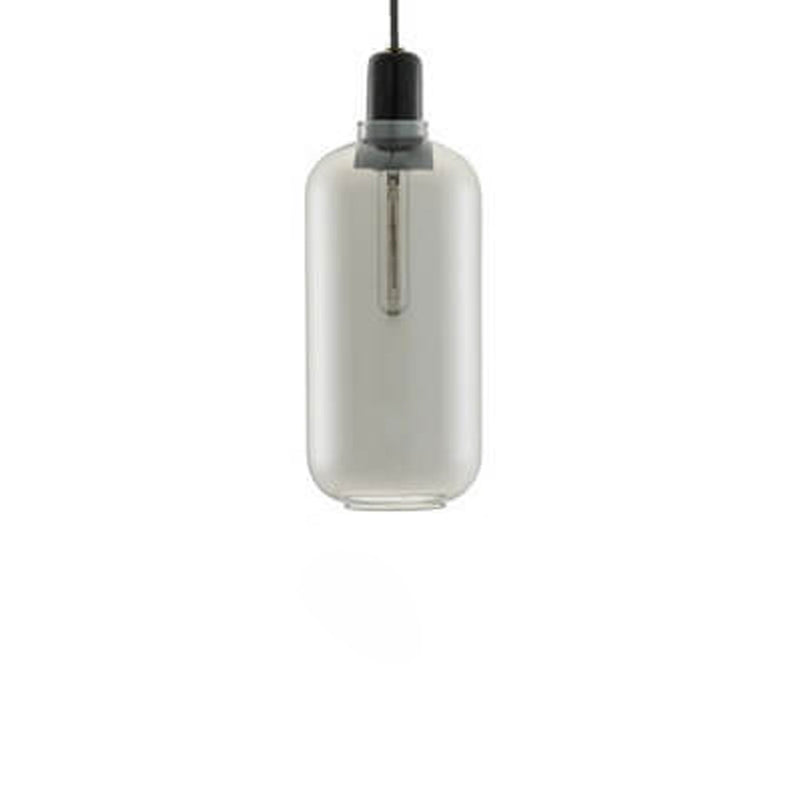 Nordic Minimalist Clear Glass Oval Jar 1-Light Pendant Light