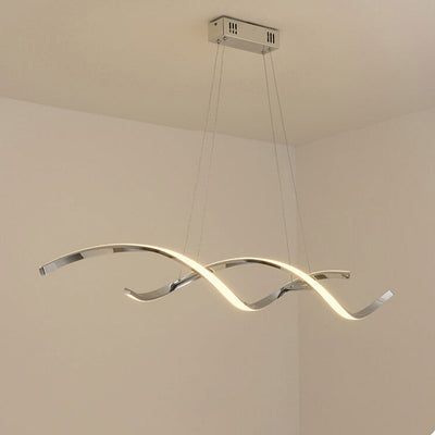 Moderner, minimalistischer Strip Curve Island Light LED-Kronleuchter 