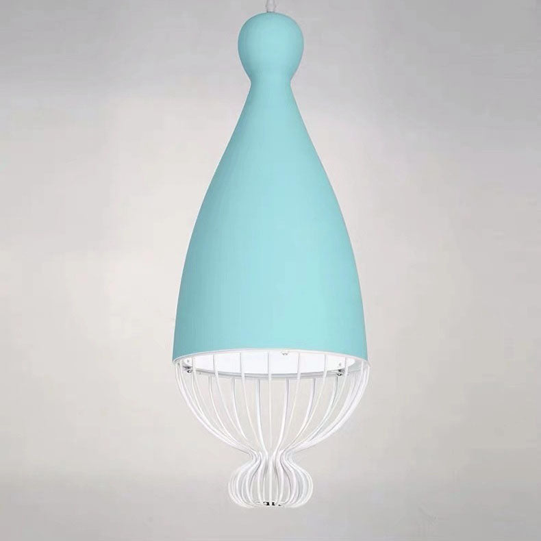 Contemporary Nordic Iron Macaron Bowling Shape 1-Light Pendant Light For Living Room &amp; Dining Room