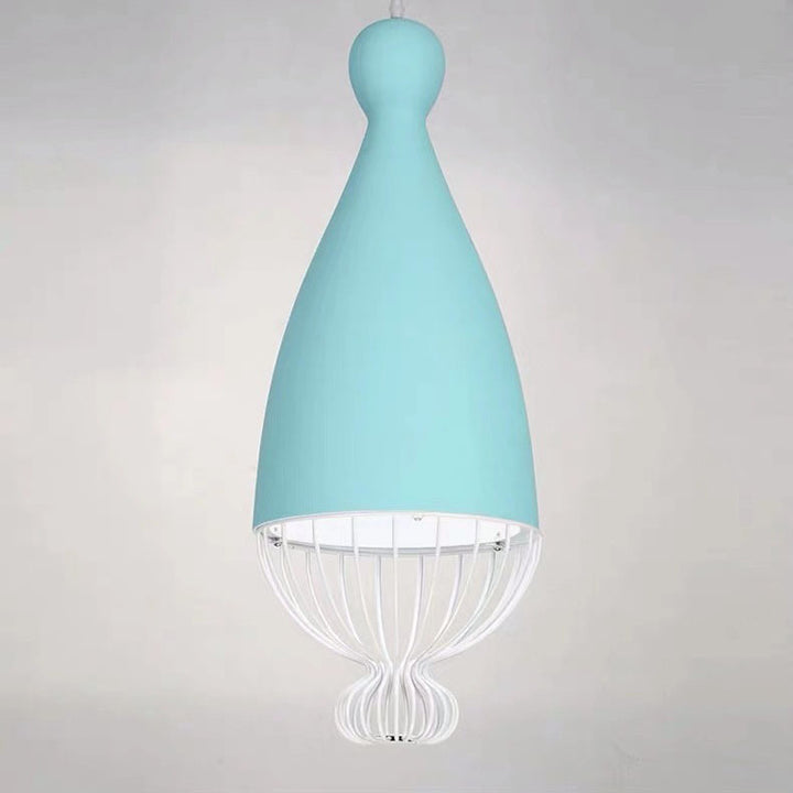 Contemporary Nordic Iron Macaron Bowling Shape 1-Light Pendant Light For Living Room &amp; Dining Room