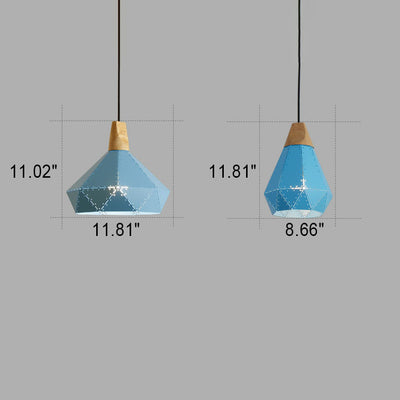 Nordic Geometry Macaron Solid Color Iron 1-Light Pendant Light