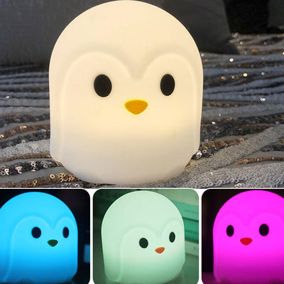 Creative Colorful Penguin Shape Silicone LED Table Lamp