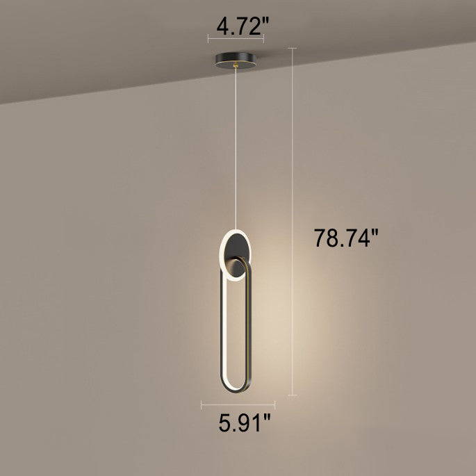 Lámpara colgante LED de 1 luz de cobre minimalista moderna 