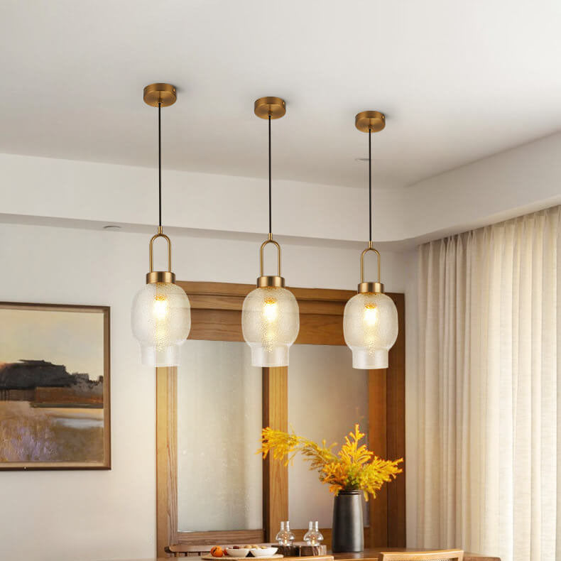 Nordisches Licht Luxus Oval Klar Glas 1-Licht Pendelleuchte 
