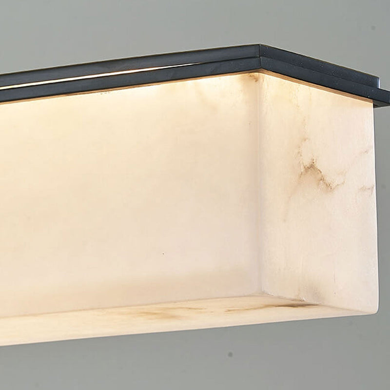 Moderner Luxus-Marmor-Kronleuchter mit langem Kupfer-Zen-Insellicht-LED