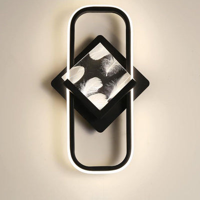 Moderne minimalistische rechteckige quadratische Aluminium-Acryl-LED-Wandleuchte für das Wohnzimmer 