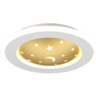 Nordic Minimalist Starry Sky Square Round Wrought Iron Aluminum LED Flush Mount Ceiling Light