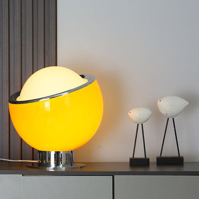 Modern Colorful Round Head Iron Glass 1-Light Table Lamp