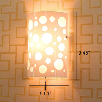 Applique murale moderne et créative en fer demi-cylindre à 1 lumière 