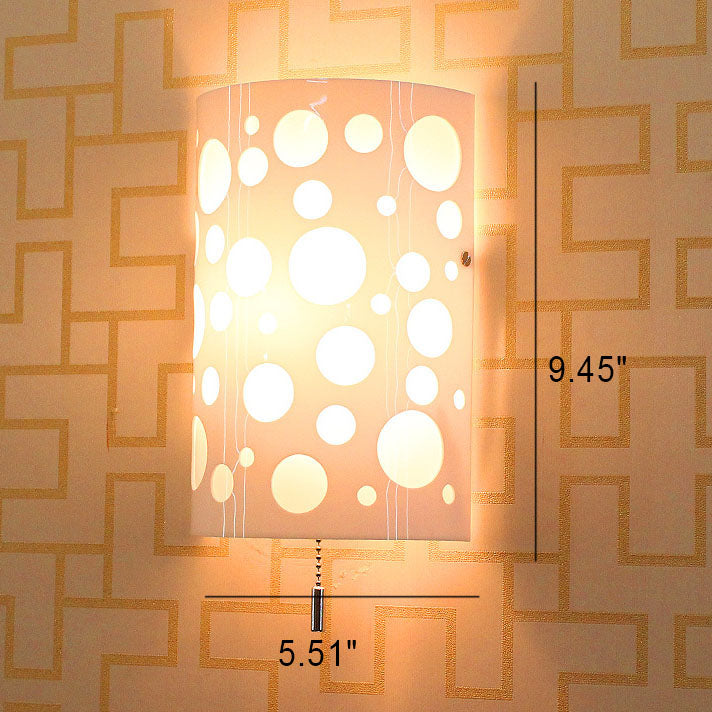 Applique murale moderne et créative en fer demi-cylindre à 1 lumière 