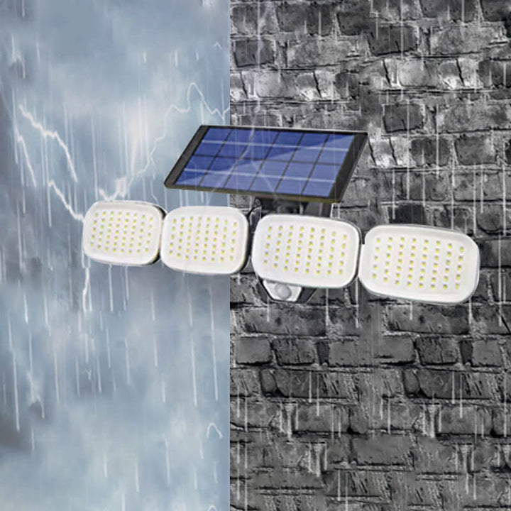 Solar LED Four-head Rotatable Human Body Induction Garden Street Light Outdoor Light