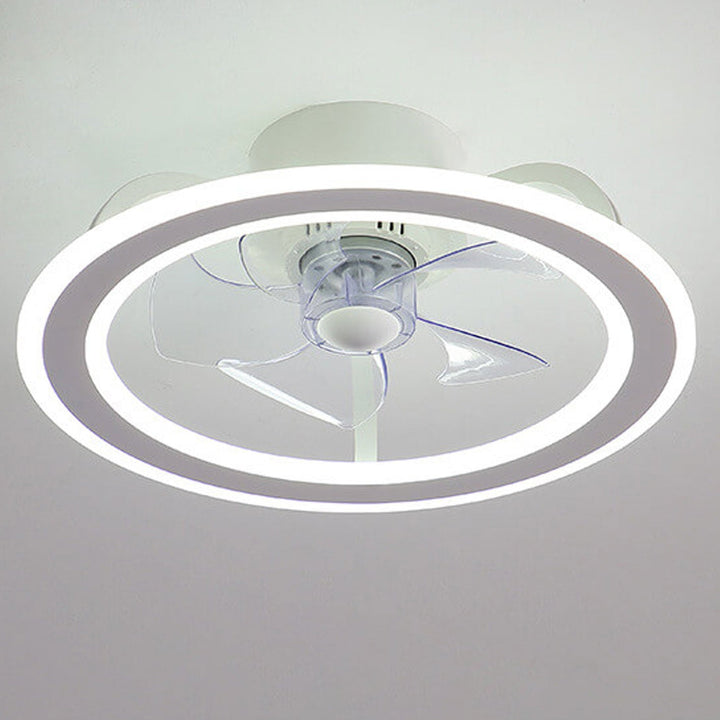 Nordic Creative Round LED Semi-Flush Mount Ceiling Fan Light