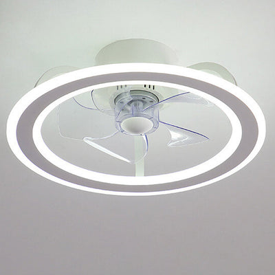 Nordic Creative Round LED Semi-Flush Mount Ceiling Fan Light