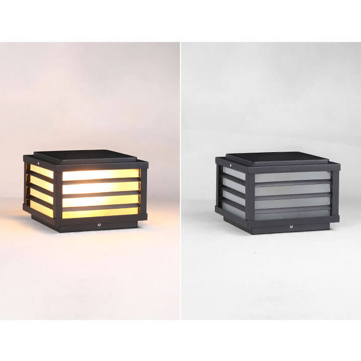 Moderne minimalistische wasserdichte Solar-Quadrat-Aluminium-PC-LED-Pfostenlandschaftsbeleuchtung für den Garten 