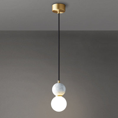 Modern Marble Round Ball 1-Light Pendant Light