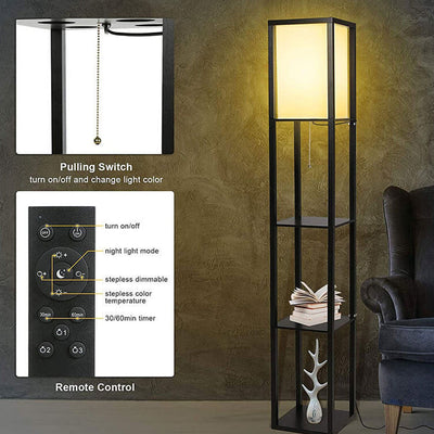 Creative Shelf  Design Fabric Lampshade 1-Light Decorative Standing Floor Lamp