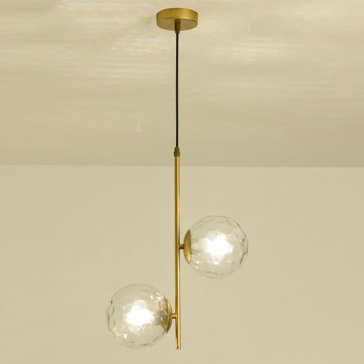 Nordic Minimalist Glass Ball Branch 2-Light Chandelier