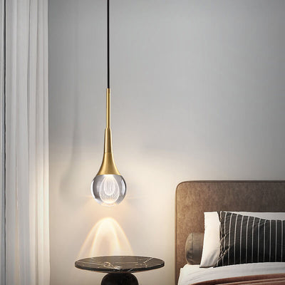 Moderne Luxus Glas Tropfen Messing LED Pendelleuchte 