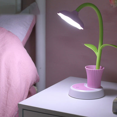 Creative Sun Flower Pen Holder Design LED Table Lamp