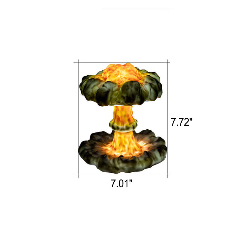 Creative Resin Nuclear Explosion Mushroom Cloud Design LED Night Light Table Lamp