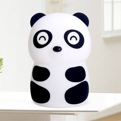 Lámpara de mesa de luz nocturna LED de silicona creativa con forma de panda de dibujos animados 