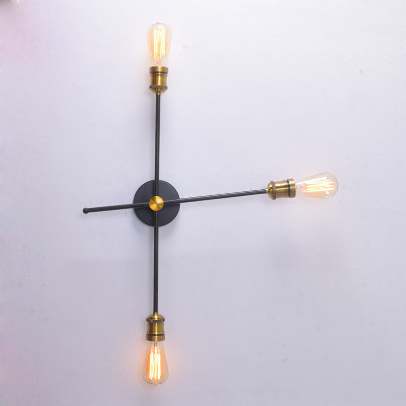 Industrielle Vintage Eisen Lineare Verstellbare 3-Licht Wandleuchte 