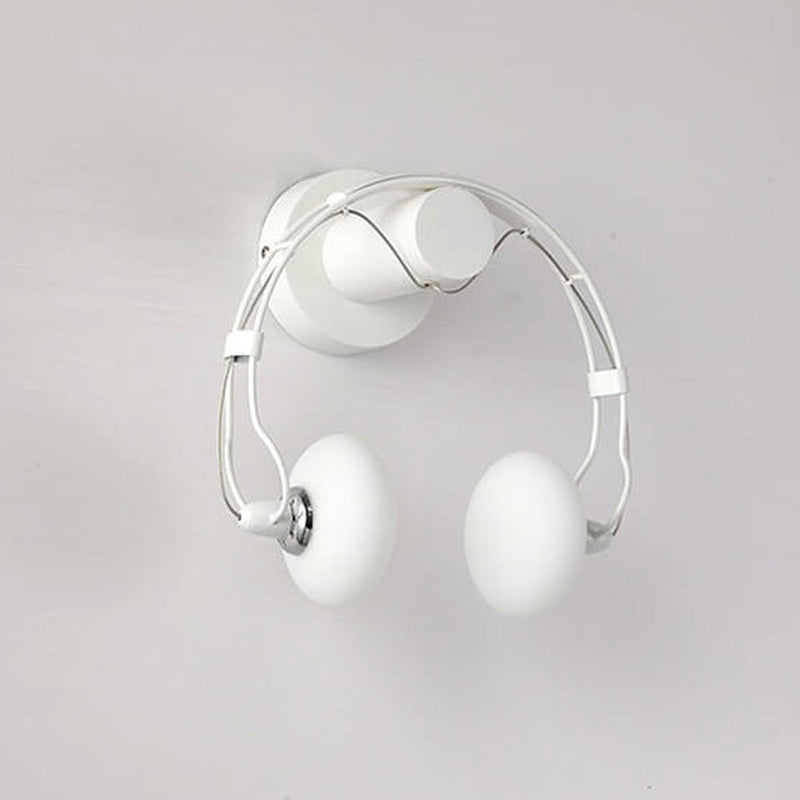 Modern Glass Creative Headphone Design 2-Light Wall Sconce Lamp