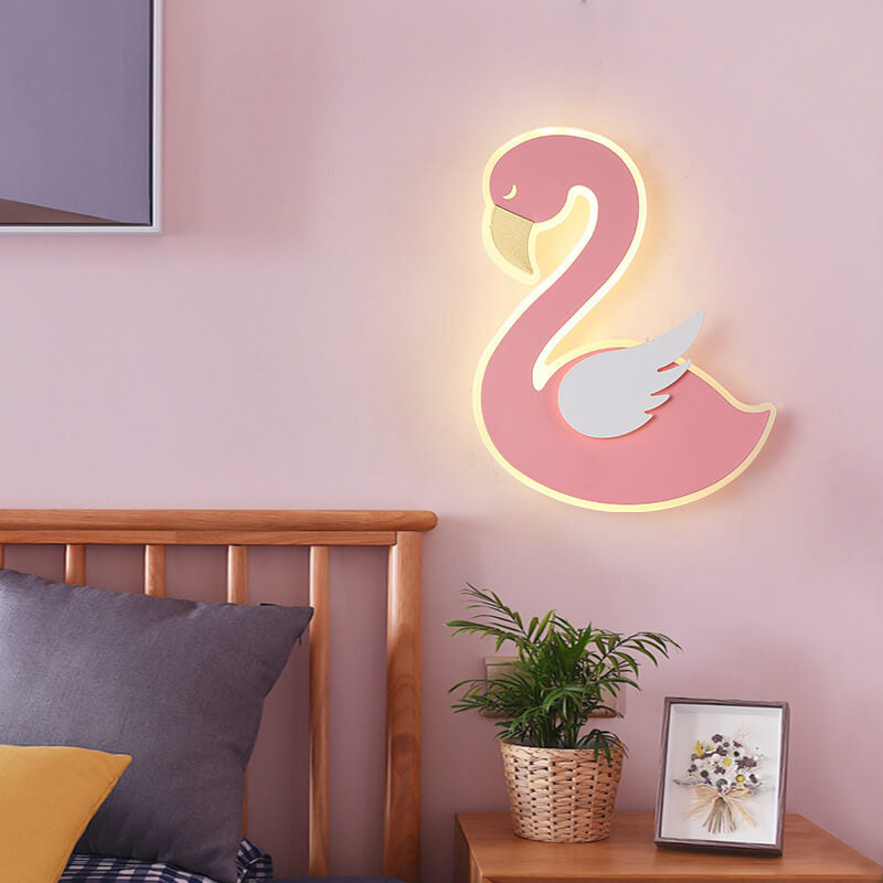 Nordic Cartoon Flamingo Acrylic LED Wall Sconce Lamp