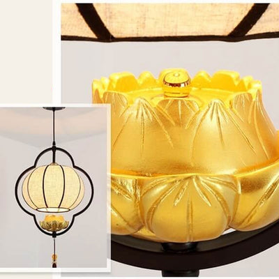 Chinese Retro Light Luxury Wrought Iron 1-Light Pendant Light