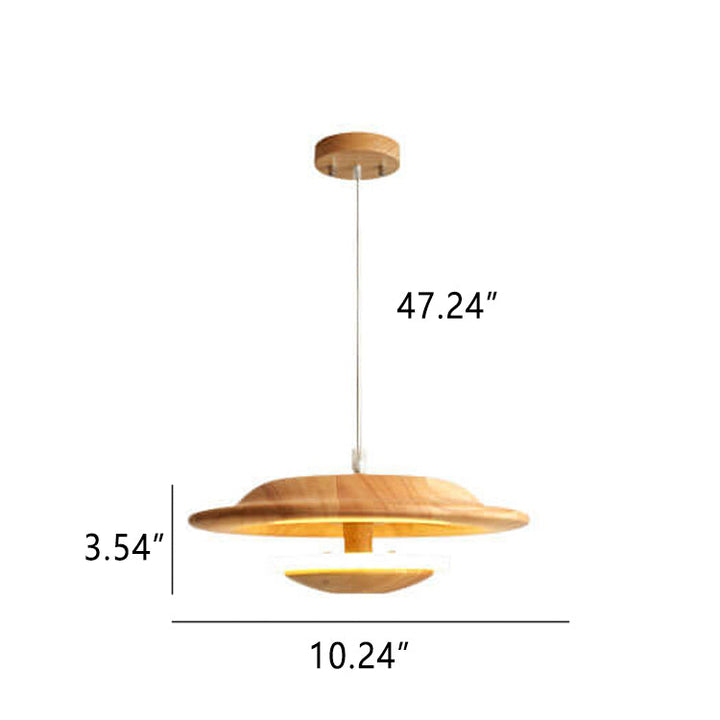 Suspension LED Design Champignon en Bois Nordique Créatif 