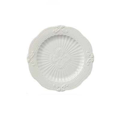 European Style Rococo White Porcelain Dinner Plate