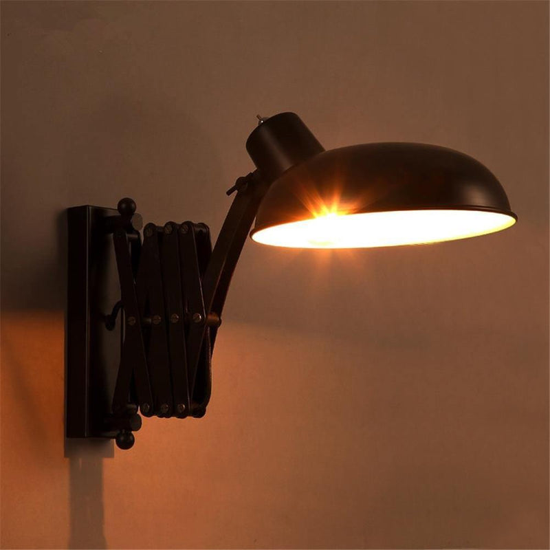 Retro Industrial Stretch Wrought Iron 1-Light Wall Sconce Lamp