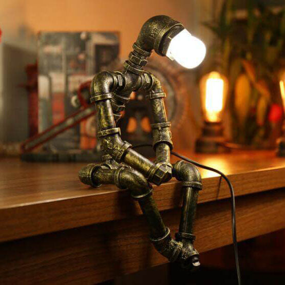 Lampes de table robot industrielles rétro à 1 lumière