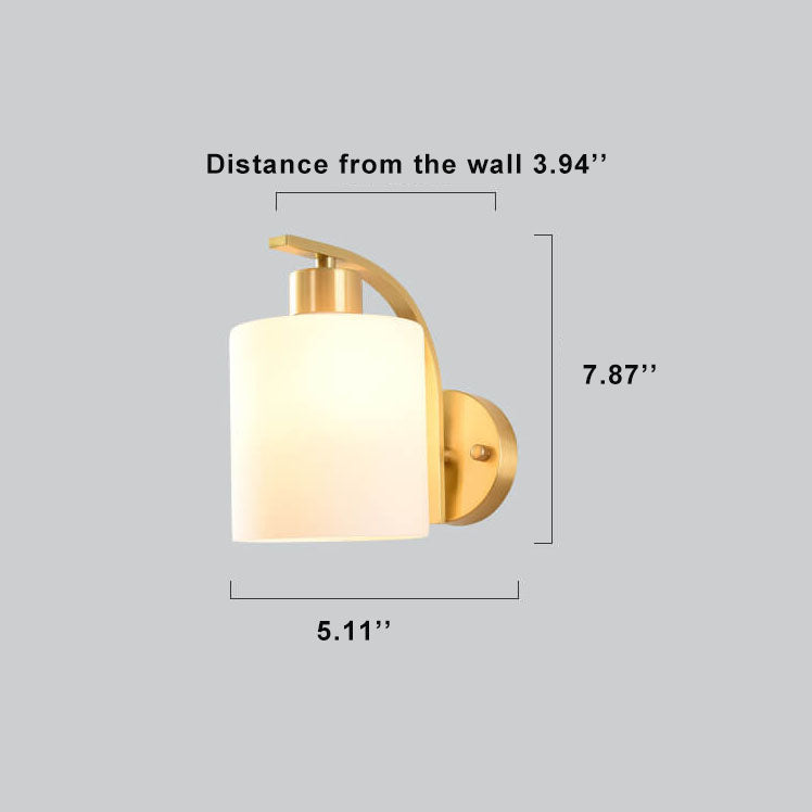 Modern Glass 1-Light Cylindrical Sconce Lamp