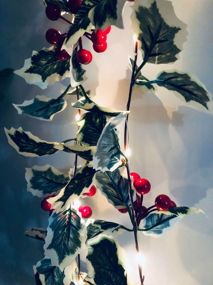 Weihnachtsrote Früchte Rattan Party Fenster Terrasse Party Thanksgiving Dekoration Lichterkette 