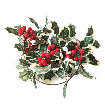 Lumières de guirlande décoratives pour Noël, fruits rouges, rotin, fenêtre de fête, patio, décoration de Thanksgiving 