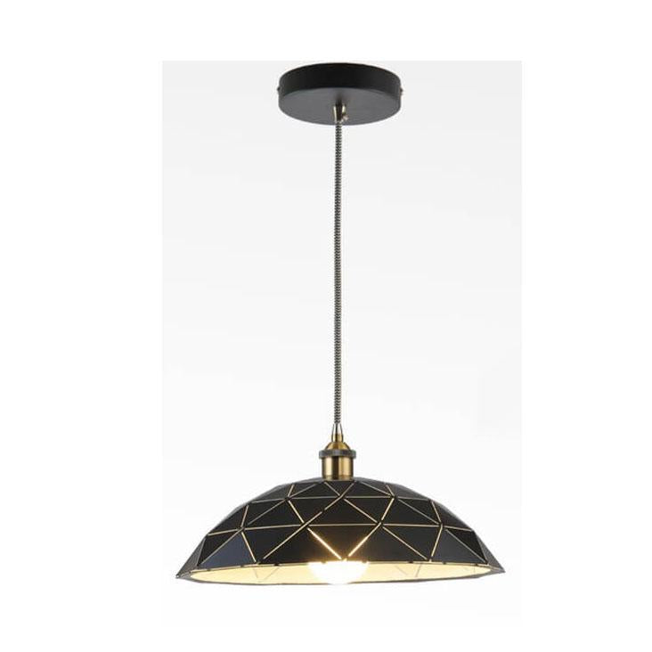 Industrial Skeleton Dome Wrought Iron 1-Light Pendant Light