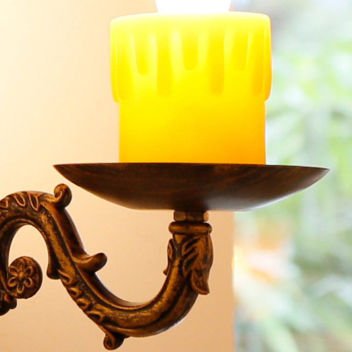 Applique murale à 1 lumière tissée en bambou vintage Candle 