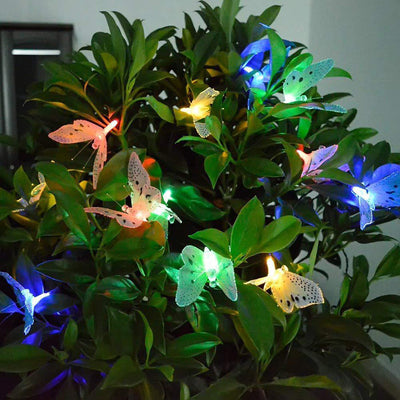 Solar Butterfly 12/20 Lights LED Outdoor Waterproof String Lights