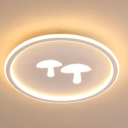 Lampe LED à montage encastré, abat-jour rond moderne en acrylique, motif champignon 