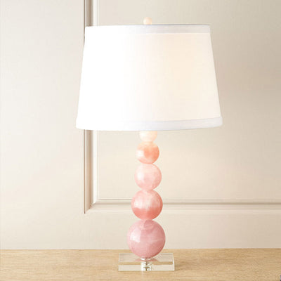 Modern Crystal Pink Beaded 1-Light Table Lamp