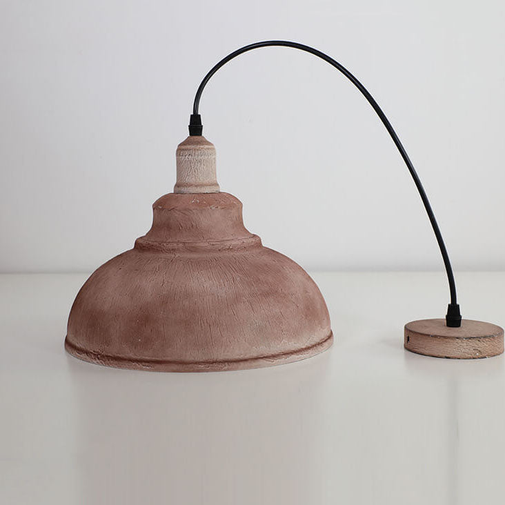 Industrial Vintage Rust 1-Light Dome Pendant Light