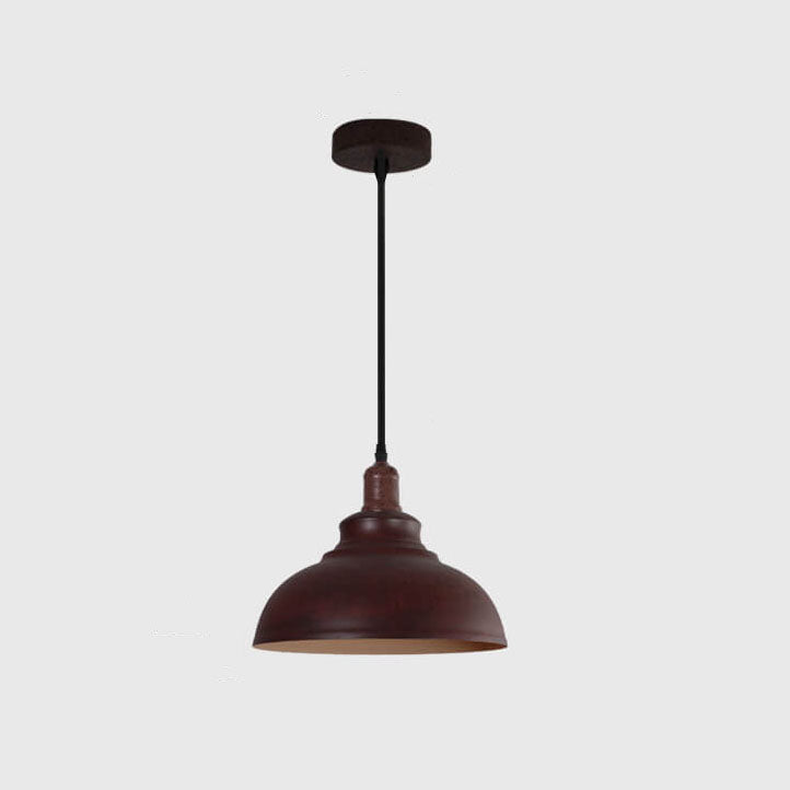 Lámpara Colgante de Cúpula de 1 Luz Vintage Industrial Óxido 