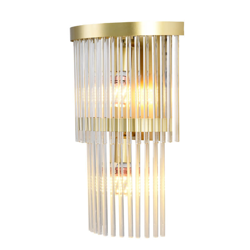 Moderne 2-Licht Fransen Glas Wandleuchte Lampe 