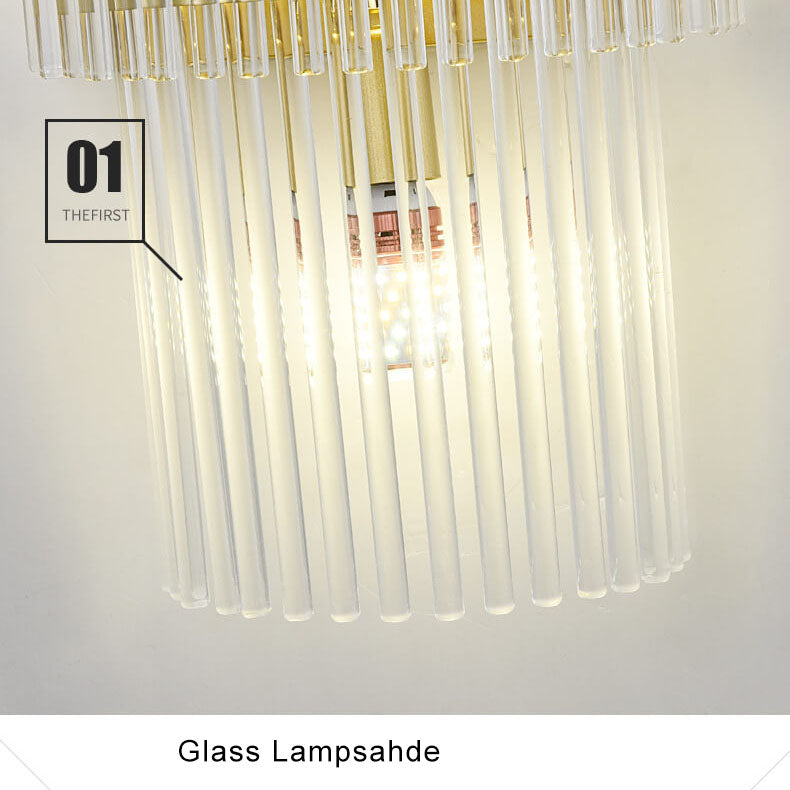 Moderne 2-Licht Fransen Glas Wandleuchte Lampe 