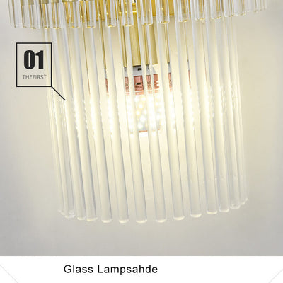 Moderne 2-flammige Wandleuchte aus Glas mit Fransen