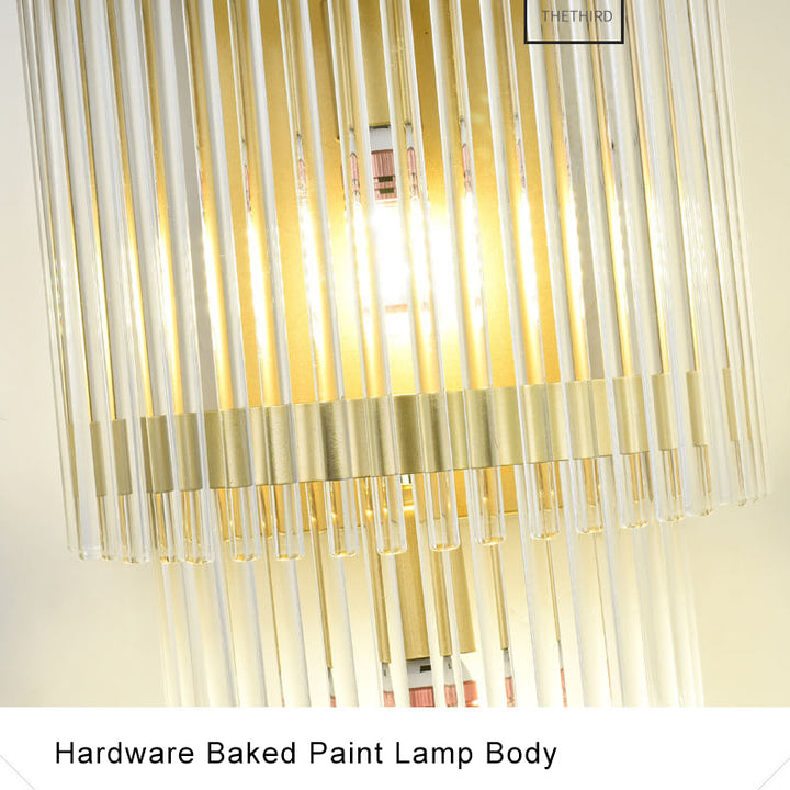 Moderne 2-Licht Fransen Glas Wandleuchte Lampe 