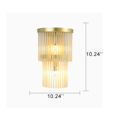 Modern 2-Light Fringe Glass Wall Sconce Lamp