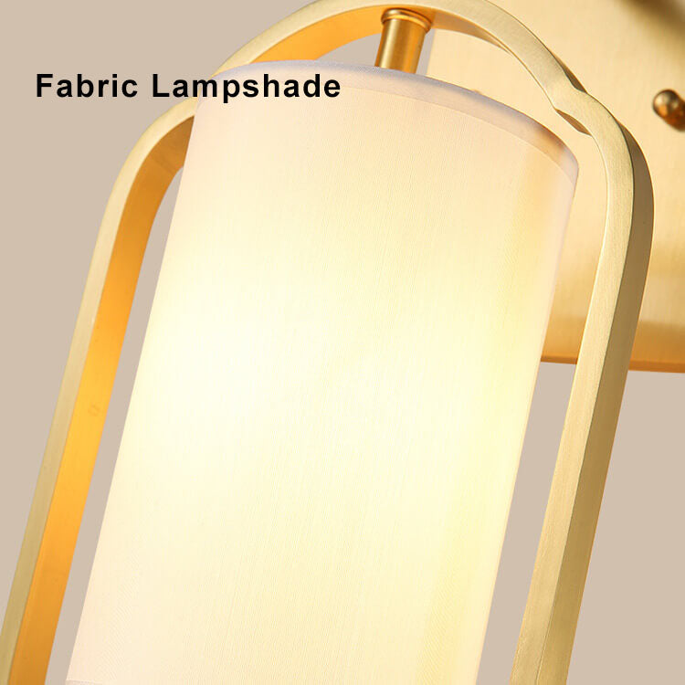 Chinese Style Fabric 1-Light Armed Sconce Lamp